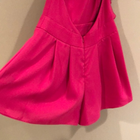 Ark & Co // Hot Pink Ruffled Romper - Picture 5 of 8